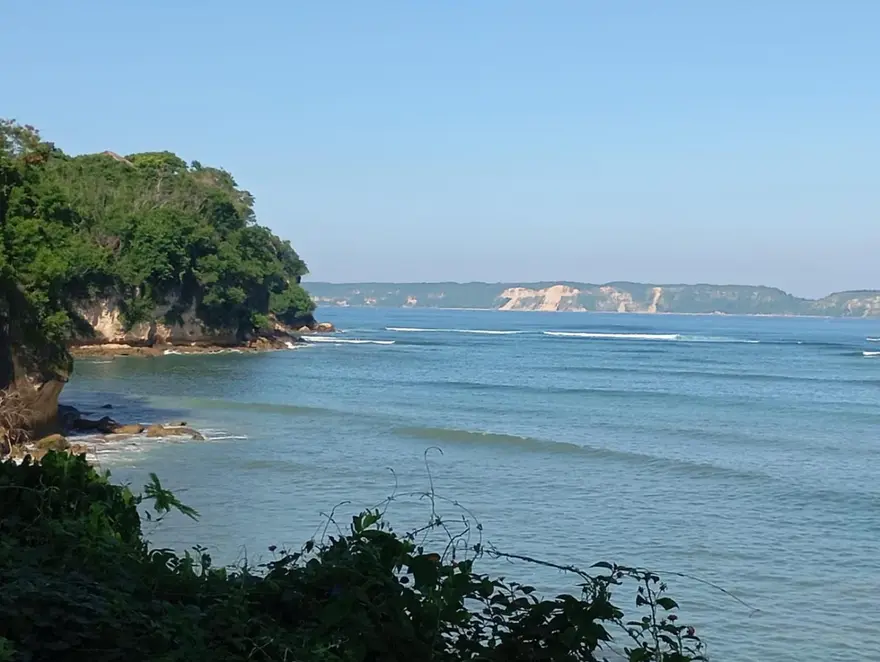 Ekas Bay seen from the headland above the homestay
