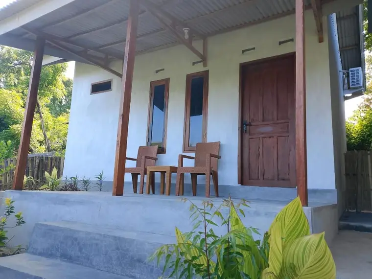 The verandah outside the rooms at Rasta Homestay